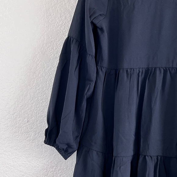 Black peasant boho v-neck mini dress size small - Picture 7 of 10